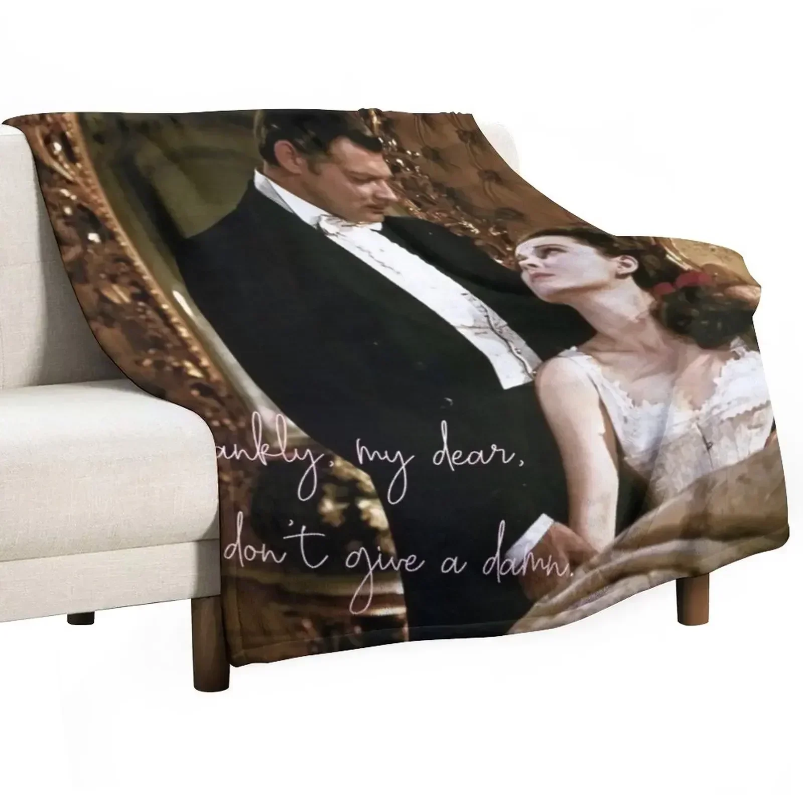 Gone with the wind movie iconic quote Throw Blanket Men's Soft Warm Throw Blanket for Couch