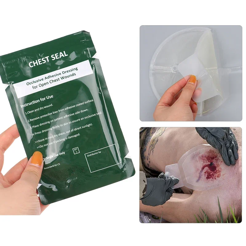 1PCS Safety Survival Emergency Trauma Sticker Chest Seal Vented First Aid Patch Outdoor Tool