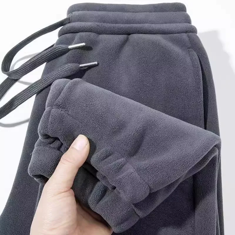 

Double-Sided Fce Thiened Casual Pants Men's Autumn Winter Warm Loose Fit Sweatpants for Working And Casual Wear