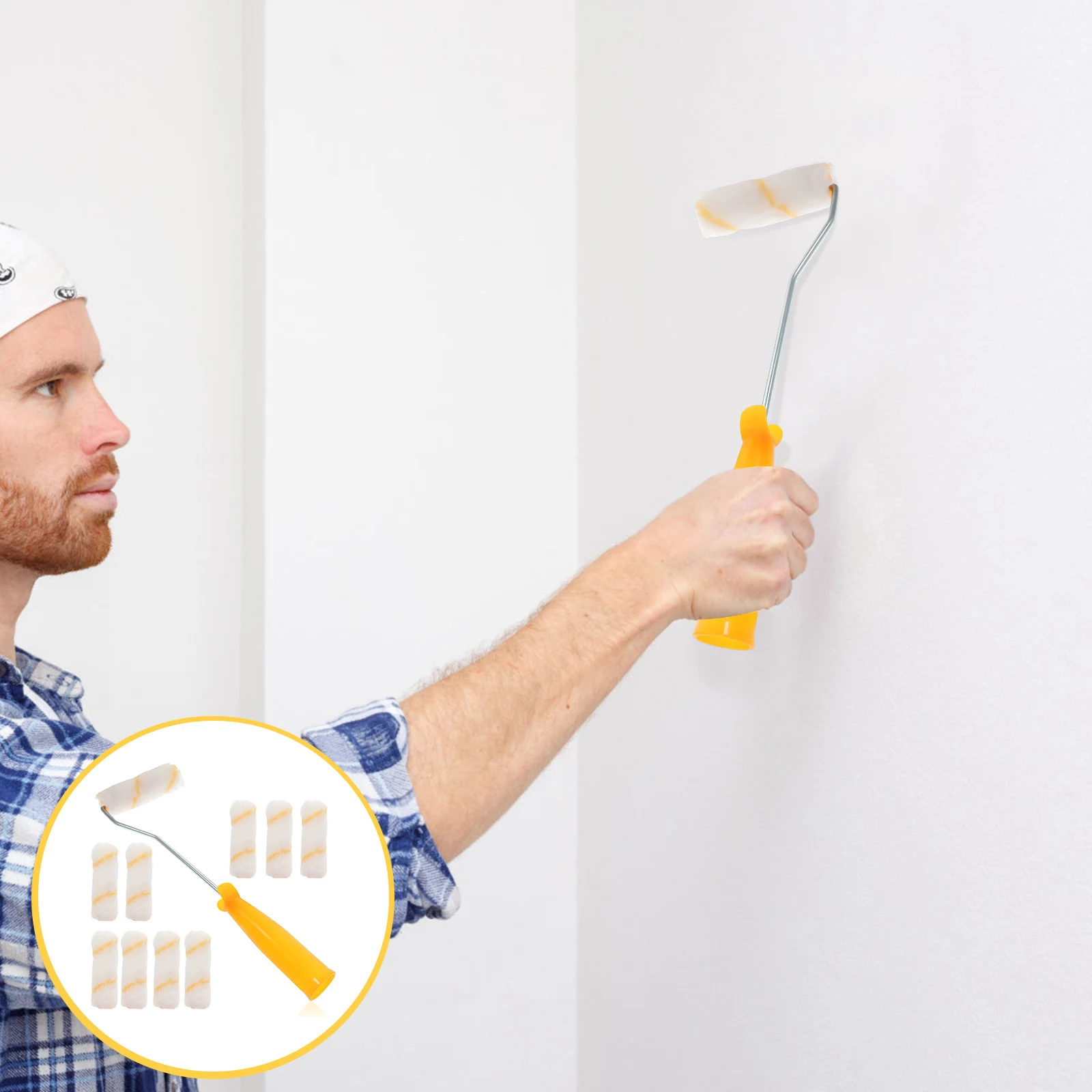 

10pcs Paint Roller Cover 4 Inch Wall Paint Roller Shed Resistant Lint Free Reusable Smooth Finish for