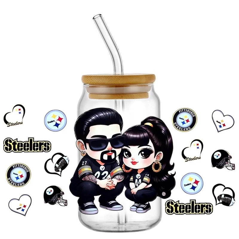 3D Baseball Couple Transfer Sticker for 16oz UV DTF Cup Sticker Crystal Label Waterproof Resistant DIY Wrap Glass Adhesive