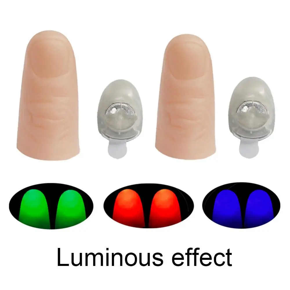 2pcs Thumbs Led Light up Toys Kids Magical Trick Props Funny Flashing Fingers Fantastic Glowing Toys Children Luminous Gifts