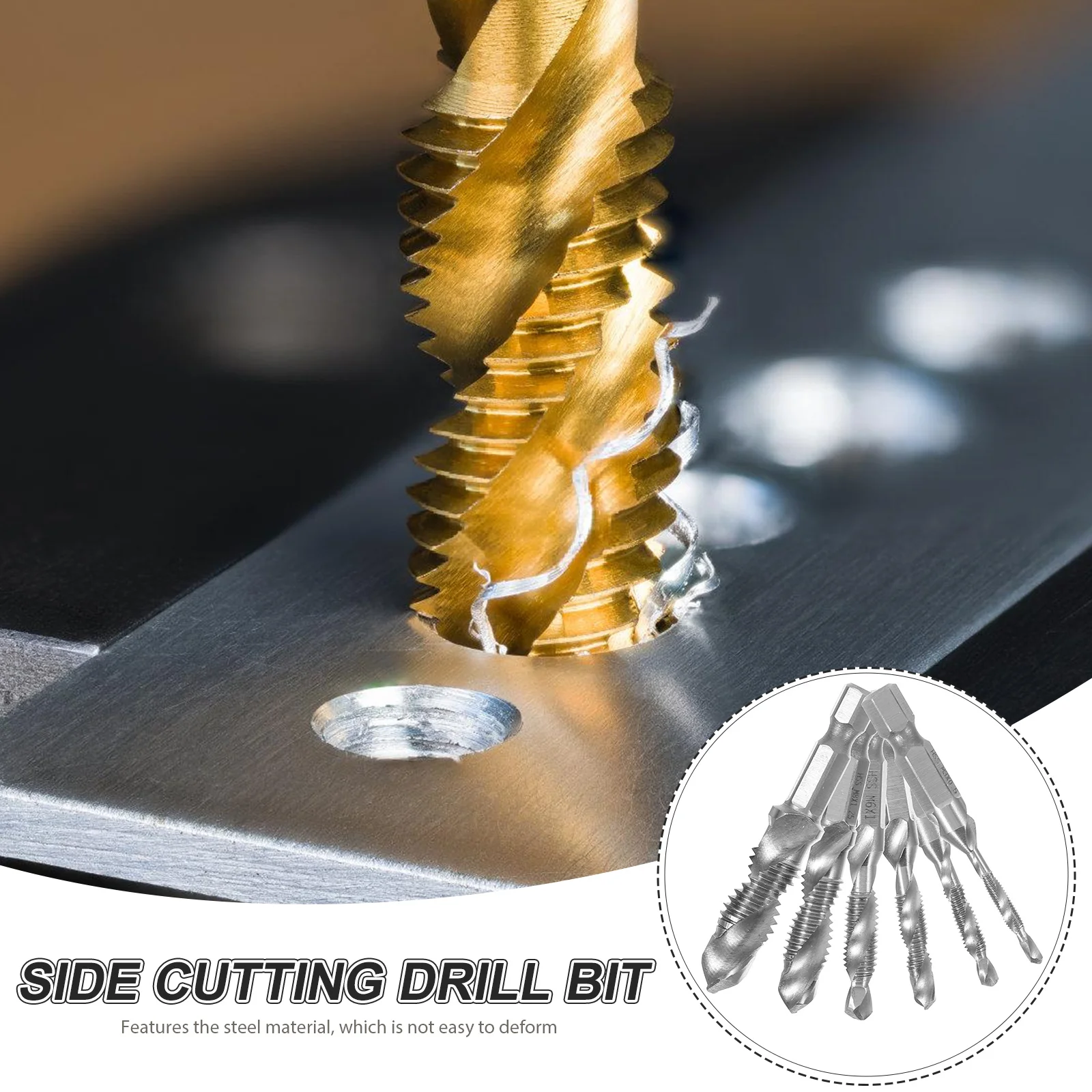 

6 Pieces Steel Tap Set 0.5 Carpenter Bit Drilling Drill Bits For Metal Tapping Chamfering Bits for Glass Tools