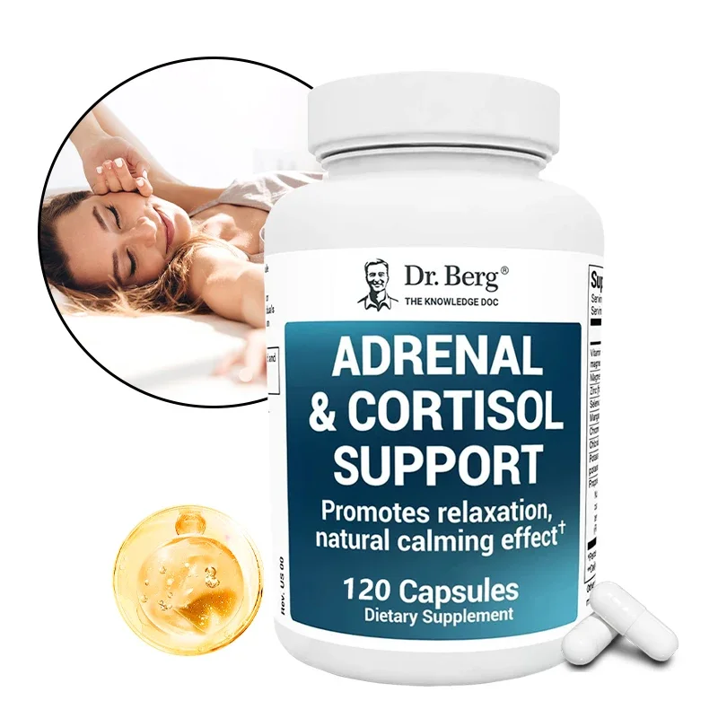 Suplemento de soporte Adrenal y Cortisol: soporte natural para el estrés para mejorar el estado de ánimo, el enfoque y la relajación