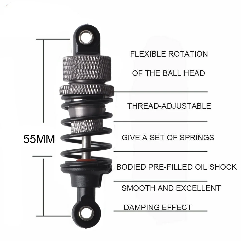 4PCS Aluminium Oil Shock Absorber Damper for Tamiya TT-02 TA05 TL-01 MF-01X HPI Kyosho Redcat 1/10 RC Car Upgrade Parts