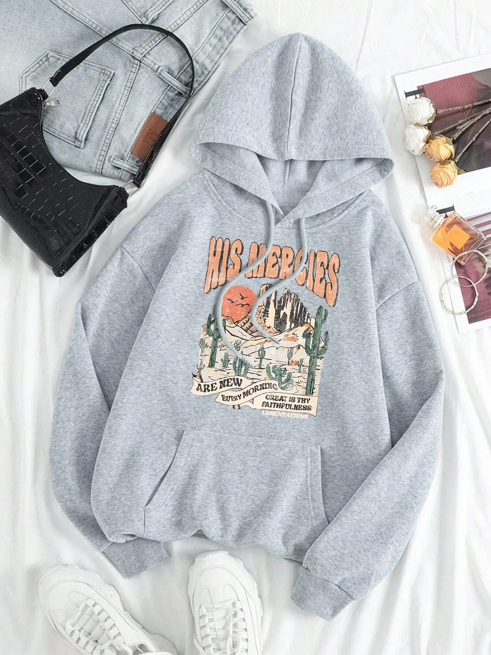 His Mercies Are New Every Morning Men Women Hoody Warm Loose Sweatshirt Casual Loose Sportswear Hip Hop Autumn Couple Streetwear