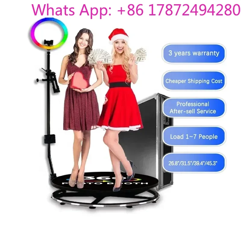 Hot Sale 360 Photobooth Inflatable Backdrop Props Photobooth 360 115cm with Rotating Stand for Wedding Social