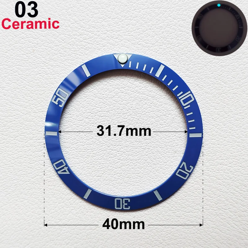 40mm * 31,7mm Keramik-Uhrenlünetteneinlage Passend für 42mm bis 44mm Taucher-GMT-Yacht-Sea-Dweller-Uhrengehäuse Uhrenring-Zubehör – Detail 7