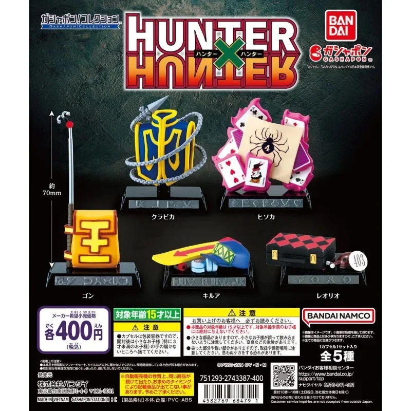 Bandai Genuíno 5 Pcs Gashapon skoン!レン HUNTER×HUNTER Anime Figura Brinquedos Para Crianças Presente Modelo Colecionável Ornamentos