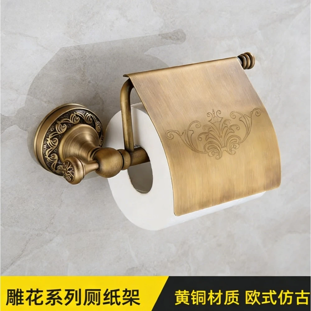 

Ящик для хранения рулонов бумаги, винтажный латунный настенный держатель для салфеток для ванной комнаты, бытовой туалет