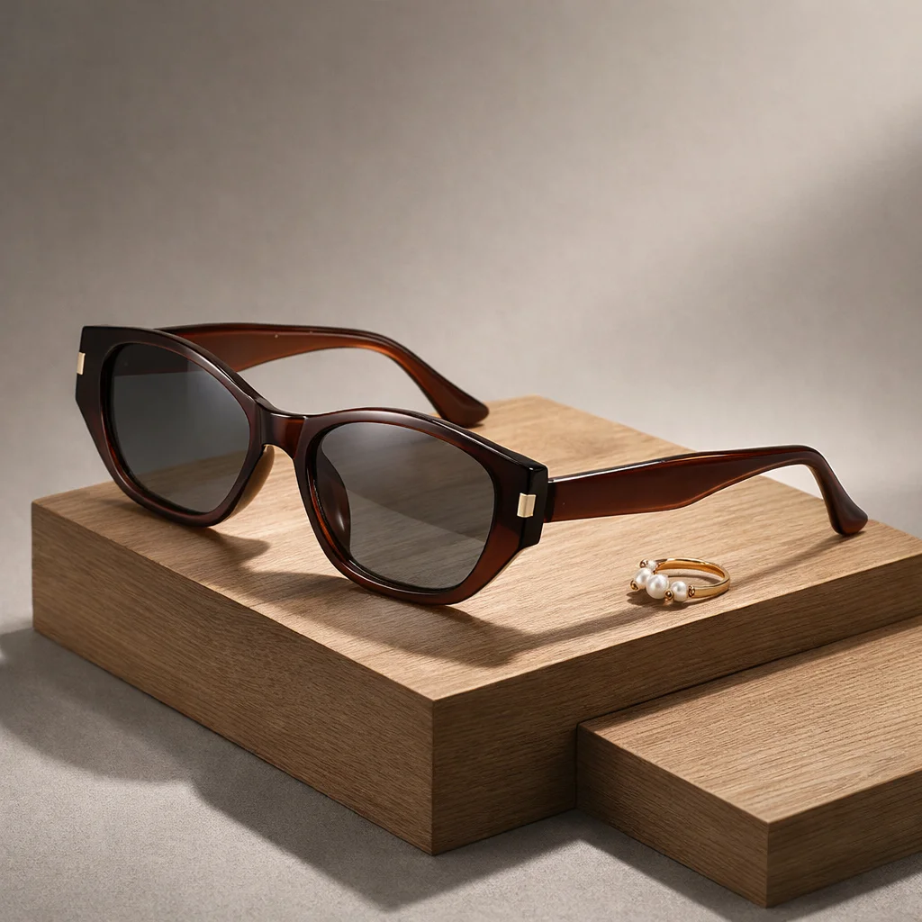 1pc Retro Tortoiseshell Oval Sunglasses for Women Acetate Frame UV Protection Cat-Eye Shades for Street Style Vacation Everyday