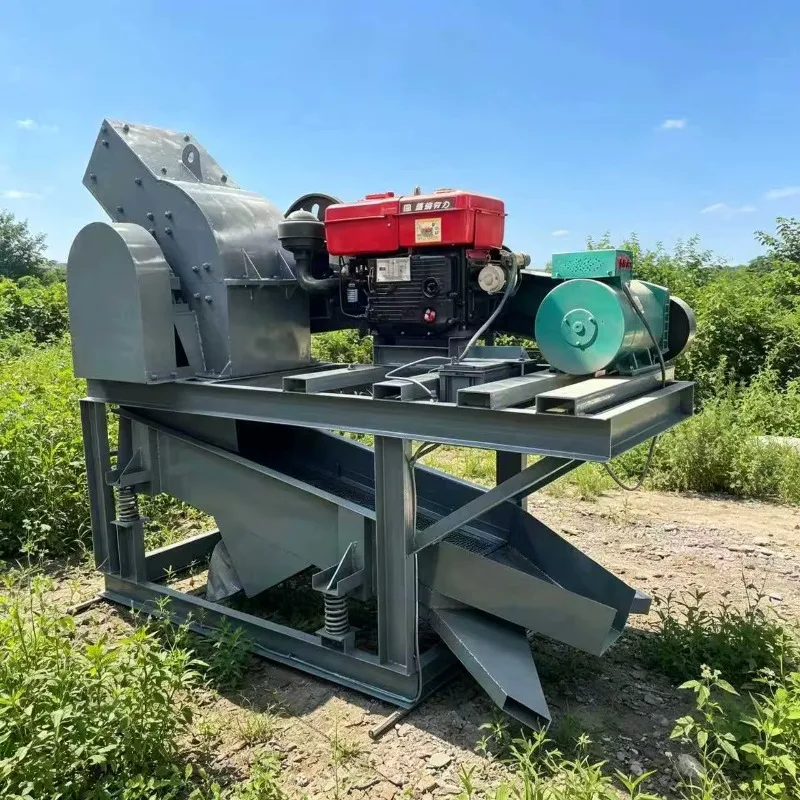 Customized Artisanal Gold Mining Fine Hammer Mill Machine Hammer Mill For Gold Ore Rock Gold Recovery Processing Hammer Crusher