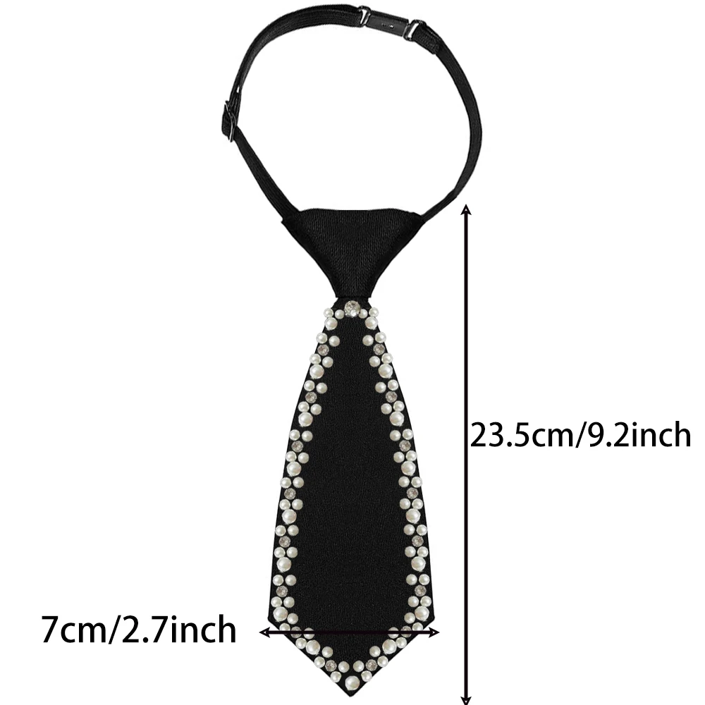 A Handcrafted Tie with Pearl Trim, Noble and Elegant, in a Solid Color, Suitable for Business Events, Everyday Wear, Hosting Events, Etc