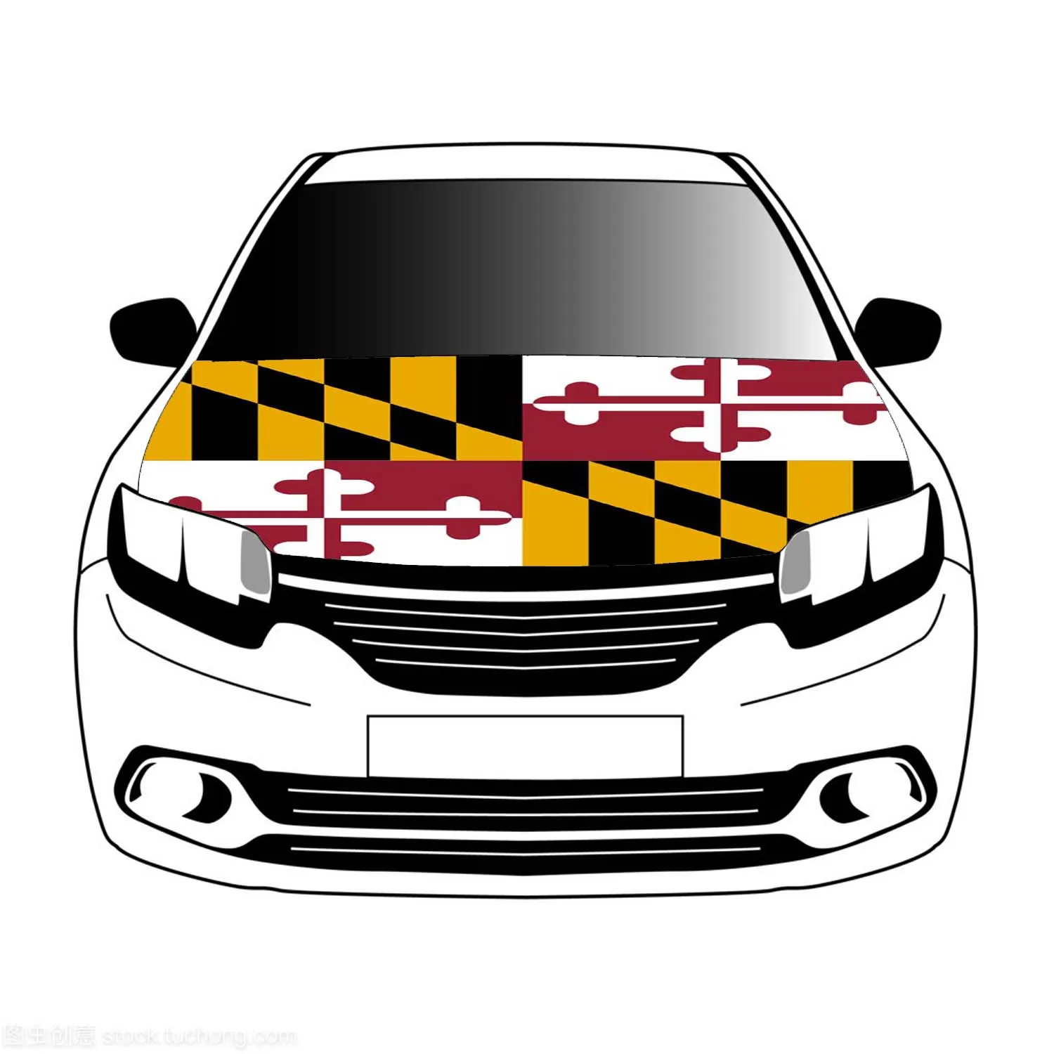 Maryland  flags car Hood cover 3.3x5ft/5x7ft 100%polyester,car bonnet banner