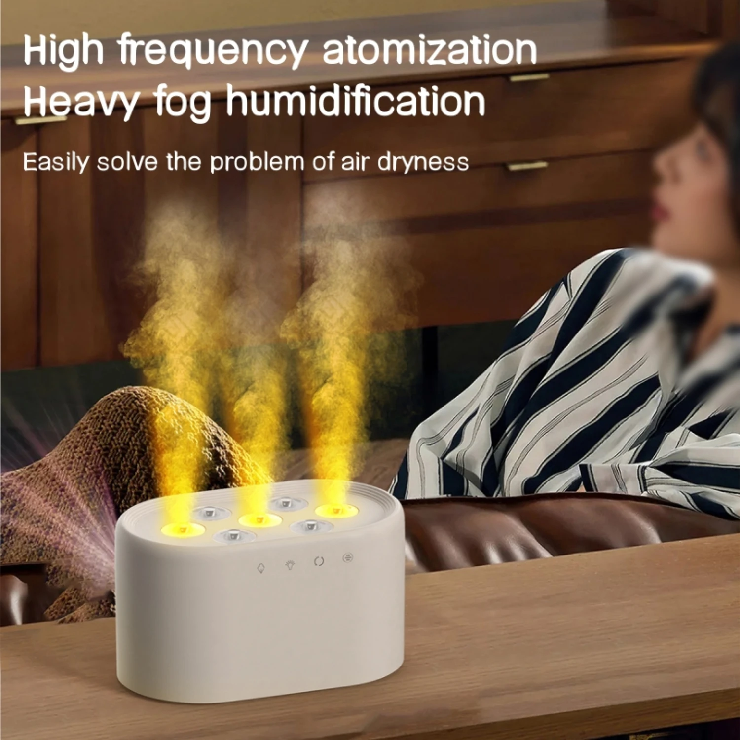 Nuevos efectos calmantes de este humidificador eficiente y elegante. Crea un ambiente sereno y cómodo