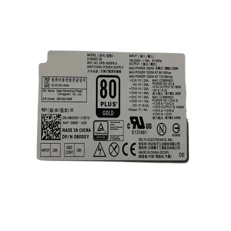 Immagine 5: Per Dell Alienware Area-51 D1500EF-00 Alimentatore 1500W 0800GY 800GY