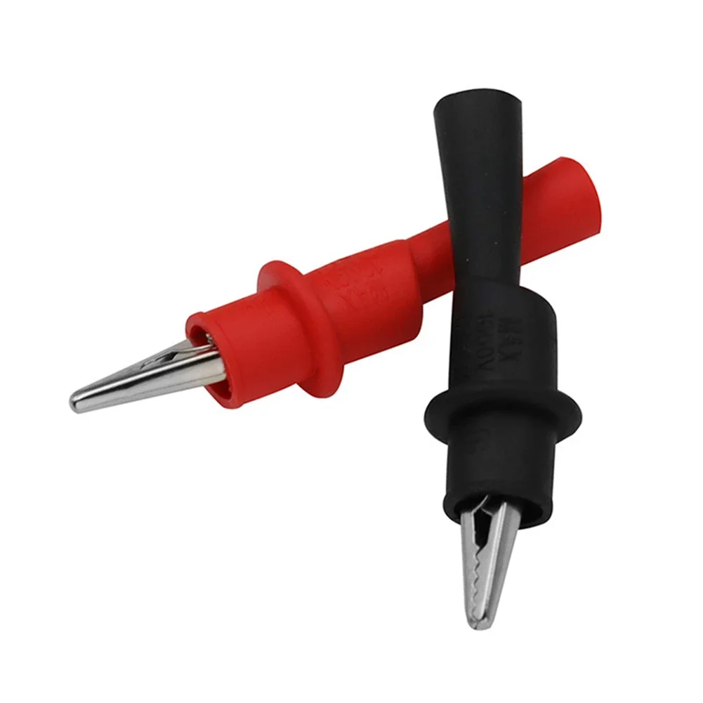 1 Pair Clip Wire Tips Test Clip Clamp Red+Black For Multi-Meter Tester AC DC 10A 1000V Multimeter Tool Accessories