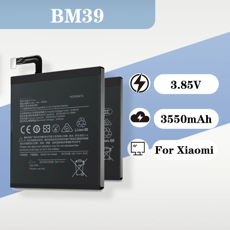 Mi6 Genuine Battery 3.85V 3650mAh Premium Quality for Xiaomi Mi 6 BM39 Sixth Generation Large Capacity Electric Board