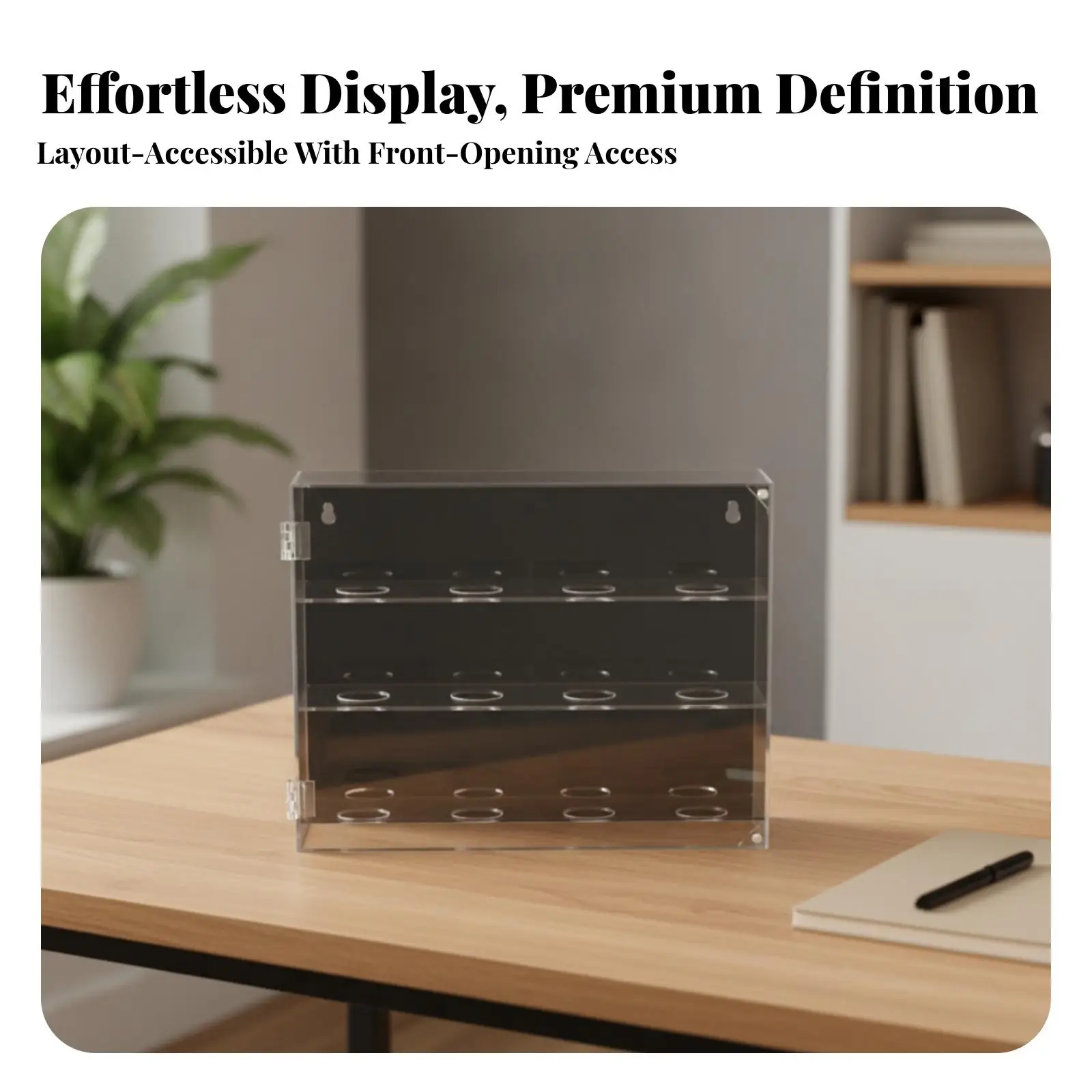 Acrylic Display Case with Ball Holders Transparent for Hobby Rooms