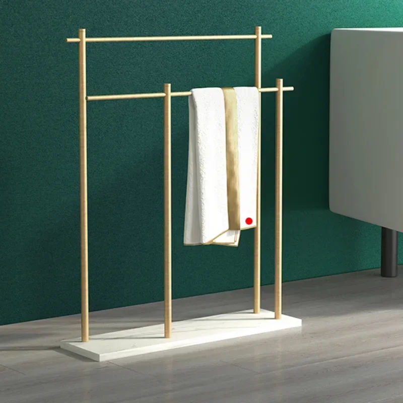 

Marble Floor Towel Rack Luxury Bath Towel Stand Storage Shelf Elegant Style Organizer Bathroom Storage