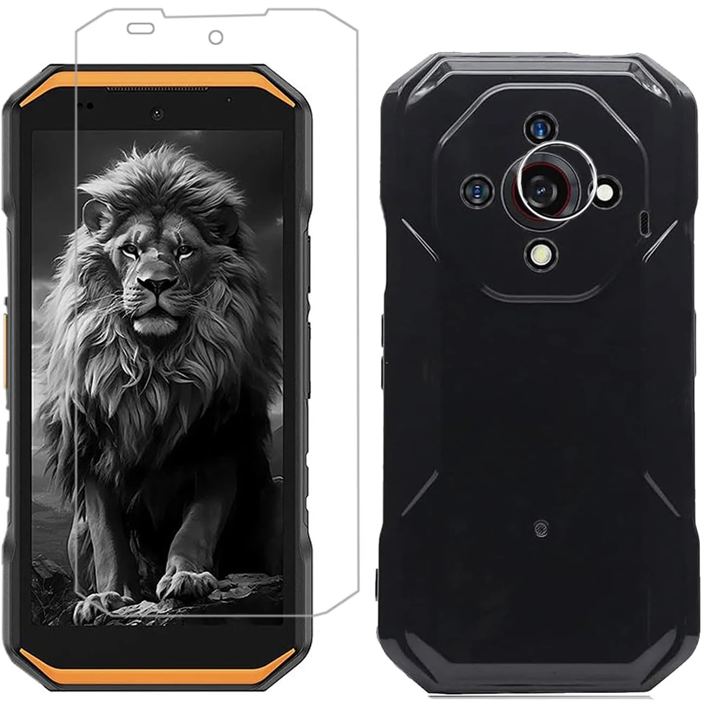 3in1 Soft TPU Camera Protection Back Phone Case with Screen Protector Tempered Glass for Ulefone Armor X32 Pro 5.65