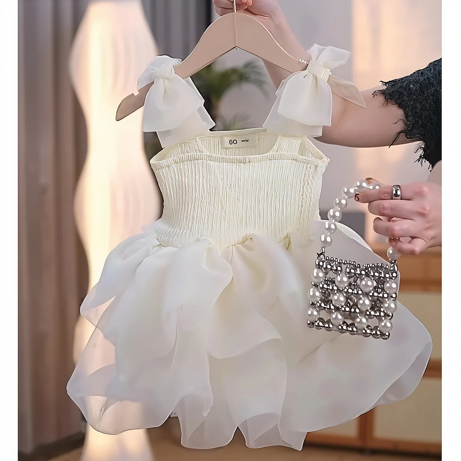 

Summer Girl White Tutu Dress Sweet Baby Fancy Birthday Party Princess Ball Gown Dresses 1-8Y Children Clothing Outfits Formal