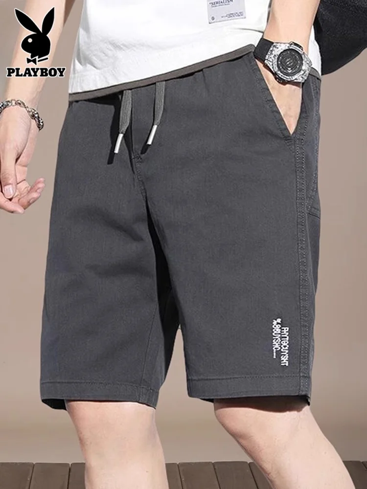 

Casual Loose Straight Leg Men's orts Summer Thin Faionable Five-Quarter Pants Youth Sport Cotton Blend Trousers