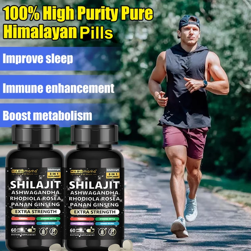 

HABUMAMA 100% Pure Himalayan Shilajit Resin 300mg with 85+ Trace Minerals & Fulvic Acid for Energy Immune Support