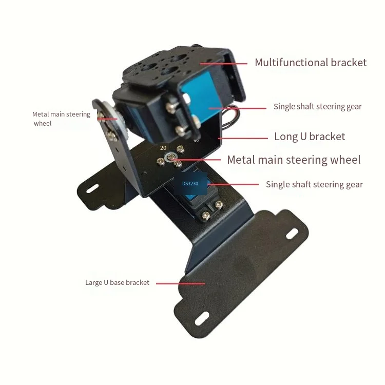 MG996 2-DURF-Rotationsroboter-Manipulator, mechanisches Gimbal-Set aus Metalllegierung für Arduino-Roboter mit programmierbarer PS2-Steuerung, DIY-Kit – Detail 1