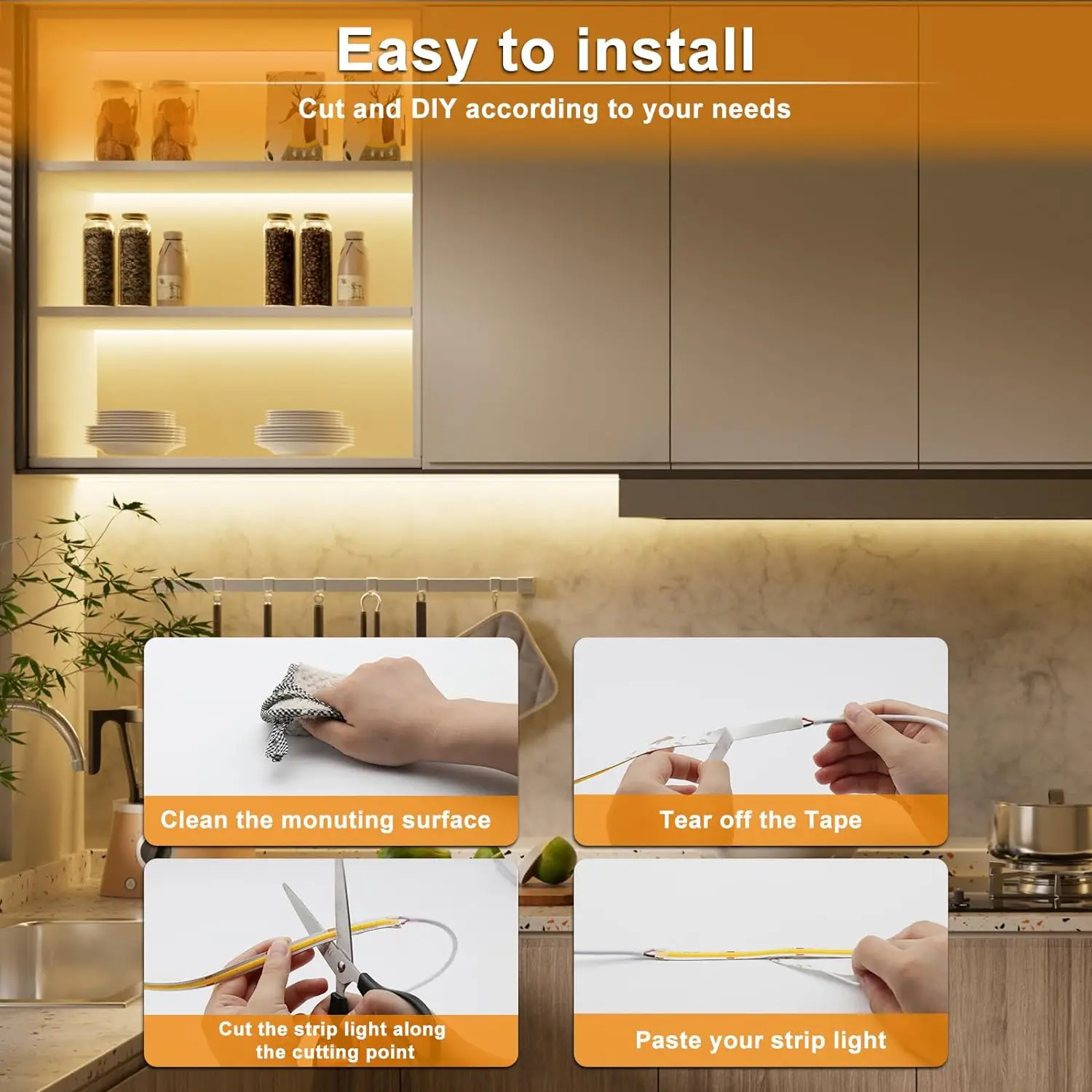 5V USB Tuya Zigbee 3.0 COB LED Streifen Licht 1m-5m Warmweiß Flexible Dimmbare Lichter 320leds/m Hause Dekoration für Alexa Google – Detail 13