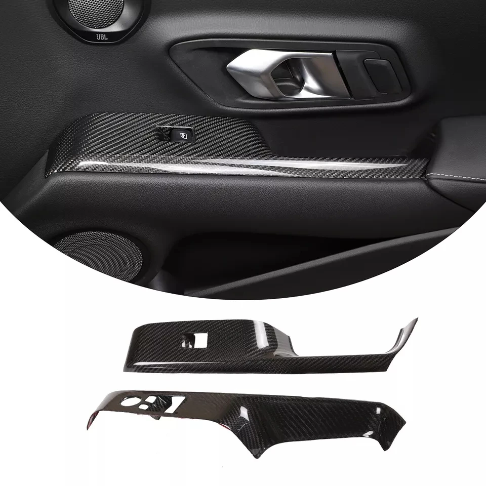 

Real Carbon Fiber Door Window Lift Switch Panel Cover Trim For Toyota Supra A90 2019-2023