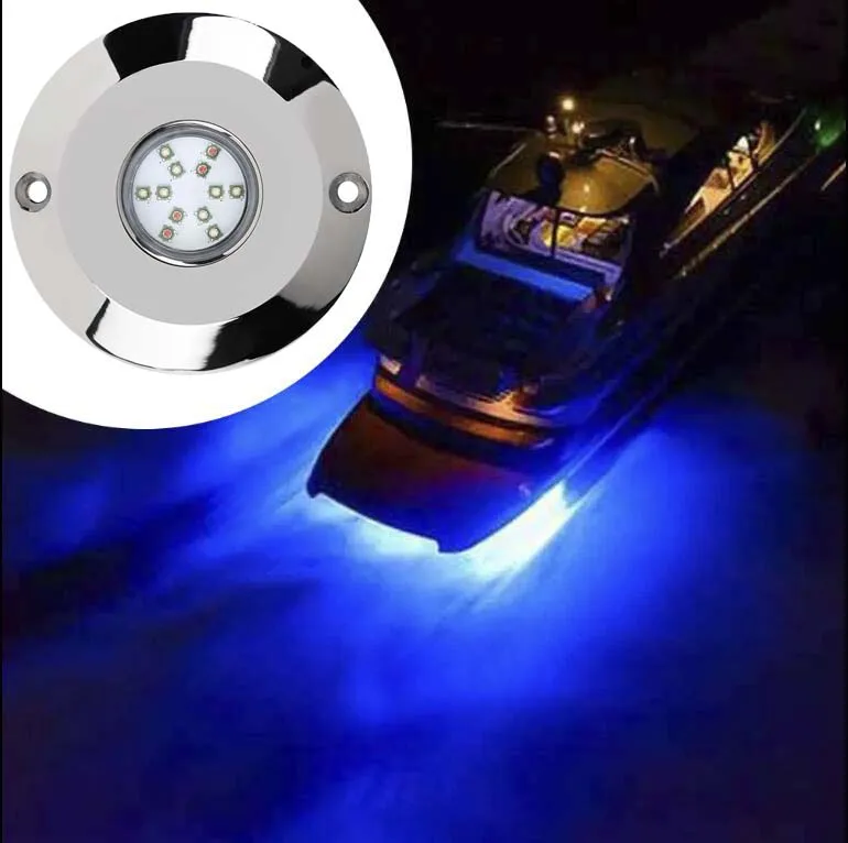 

WEIKEN 60W 316 Stainless Steel Marine Boat Light Waterproof Surface Mount IP68 Underwater LED Lights
