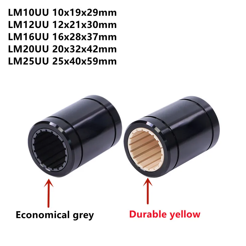 10pcs Engineer Plastic Solid Polymer Linear Motion Bush Bearing LM10UU LM12UU LM16UU LM20UU LM25UU