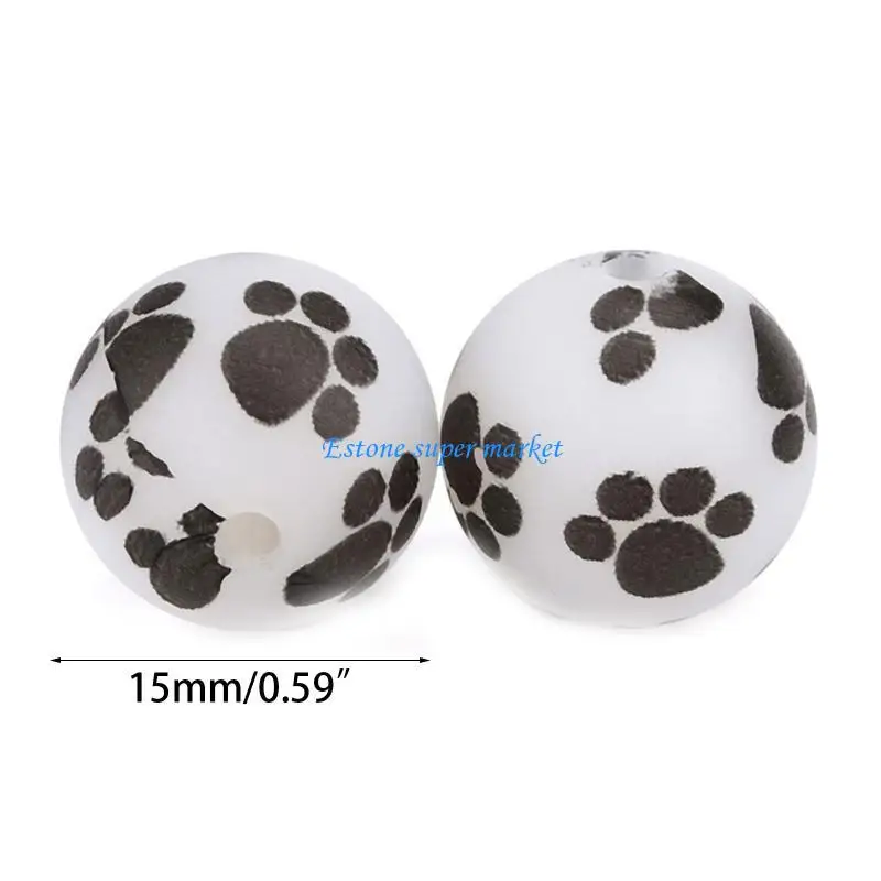 090B Round Beads for Jewelry Making Acrylic Print Beads Bracelets