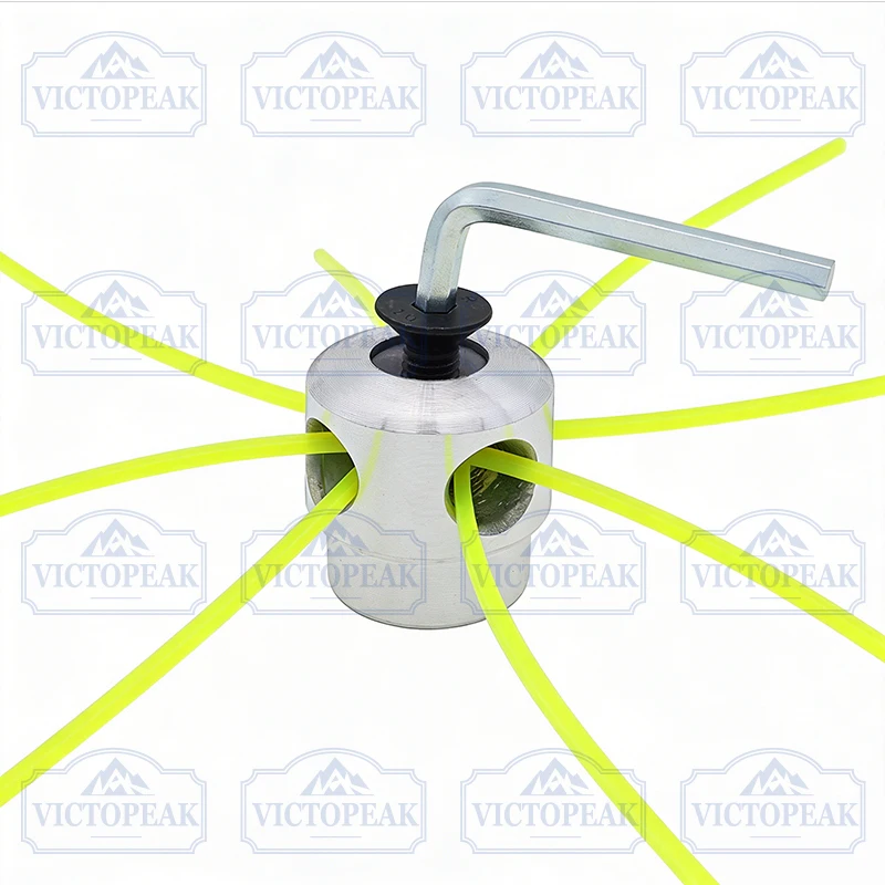 Aluminium-Trimmerkopf M10x1,25mm, Freischneider, Rasentrimmer, Unkrautvernichter, Rasenmäher, Gartenwerkzeug-Teile mit 4 Faden-Zubehörteilen – Detail 5