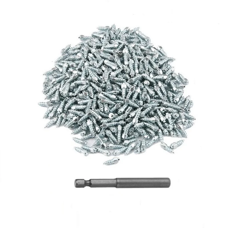500Pcs 12mm Wheel Lugs Snow Screw Tire Studs Anti Skid Falling Spikes for Car Motorcycle Bicycle Winter Emergency