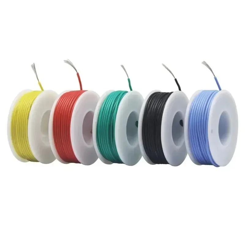 18AWG Electric Wire Soft Silicone Wire 18 Gauge Stranded Tinned Copper Wire 5 Colors 16.4ft/5m Each
