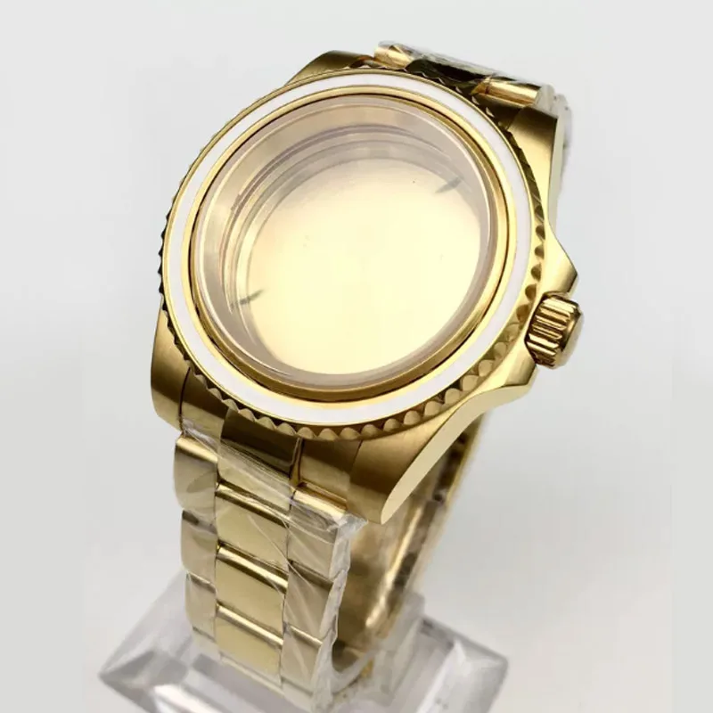 40mm sapphire glass case suitable with calendar Gold plated build NH35 NH36 NH34 ETA2824 2836