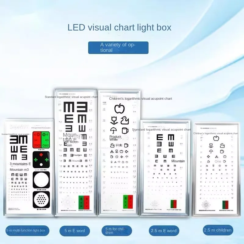 Aluminum LED Visual Acuity Chart Ophthalmic Kid Visual Acuity Chart Optotypes Optic Instruments for Clinic & Optic Shop Use 2.5M