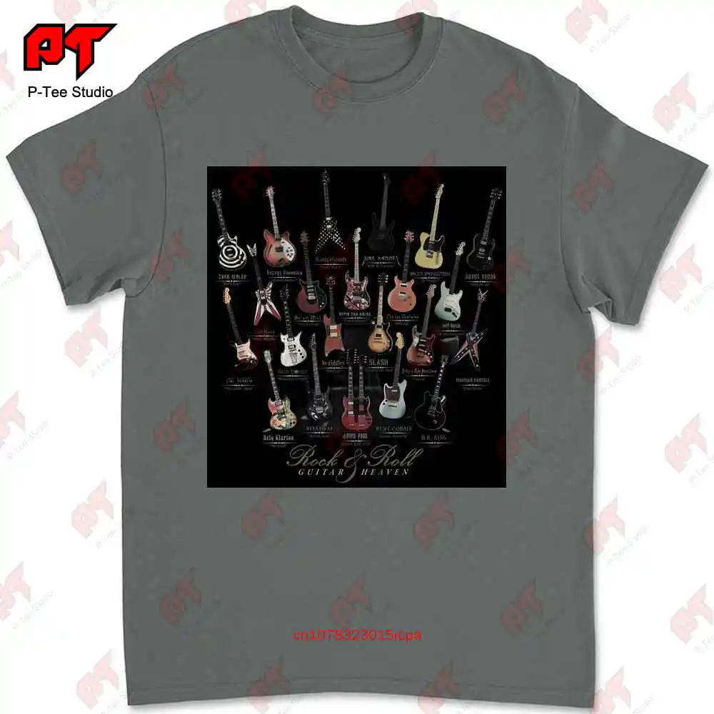 เสื้อยืดร็อคแอนด์โรลกีตาร์ Heaven Slash BB King angus Young Steve Vai Paul stna