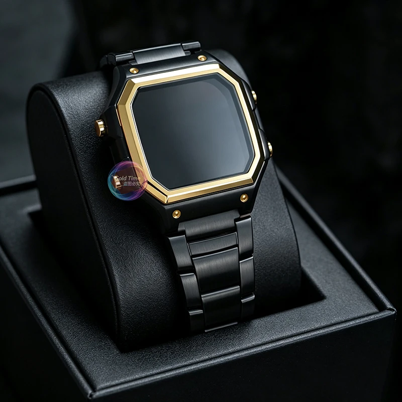 AE1200 New Stainless Steel Mod Kit For Casio AE-1200 AE1300 Black Gold Black Rose Metal Watch Case Strap Replacement Accessories view 3