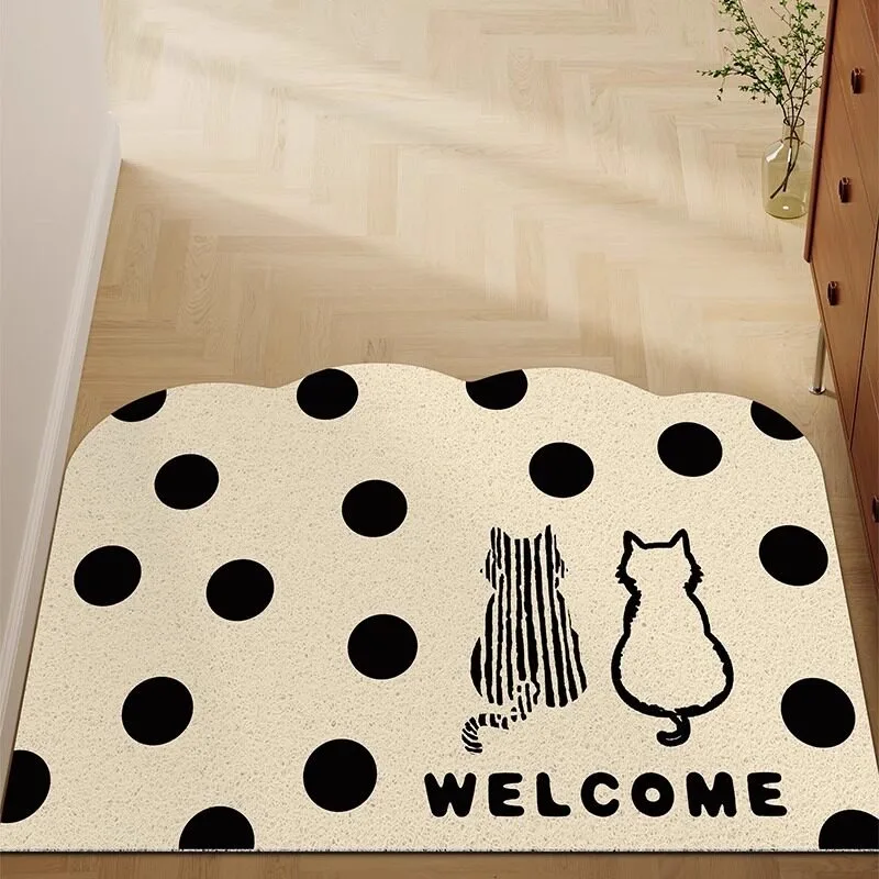 Irregular Shape Cartoon Welcome Rug Entrance Doormat Pvc Silk Ring Carpet Dirt Trapping Non-slip Foyer Rugs Entry Door Mat 바닥 매트