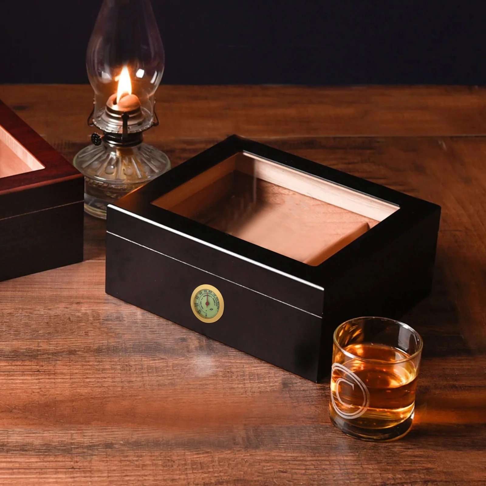 

Cigar Hygrometer For Humidor Small Analog Round Mechanical Humidity Gauge Portable Durable Design For Cigar Box Violin