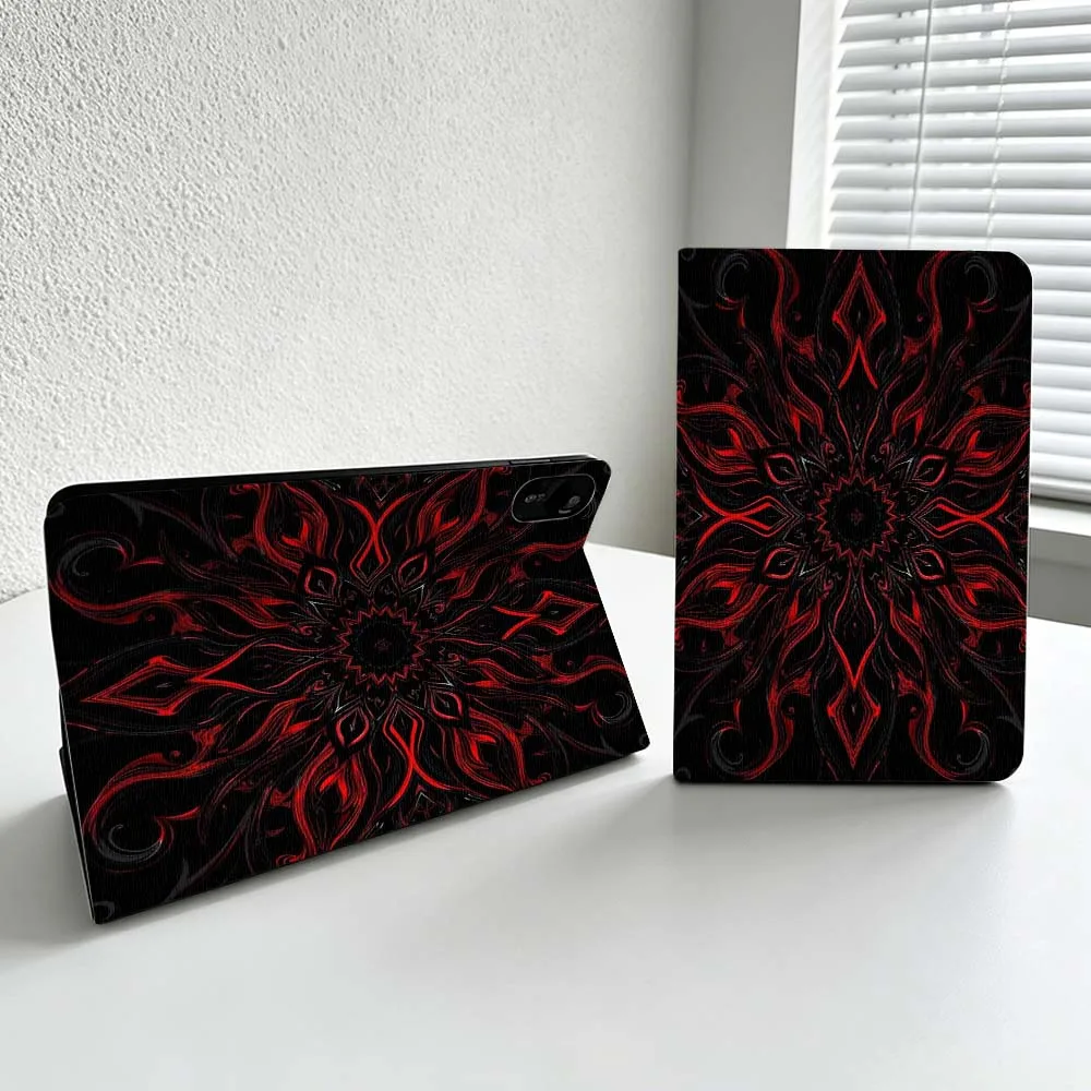 Abstract Red Floral Pattern For Xiaomi Redmi Mi Pad 8 7 6 5 4 2 SE K Pro Max Ultra Poco Pad Soft Inch Tablet Case Cover