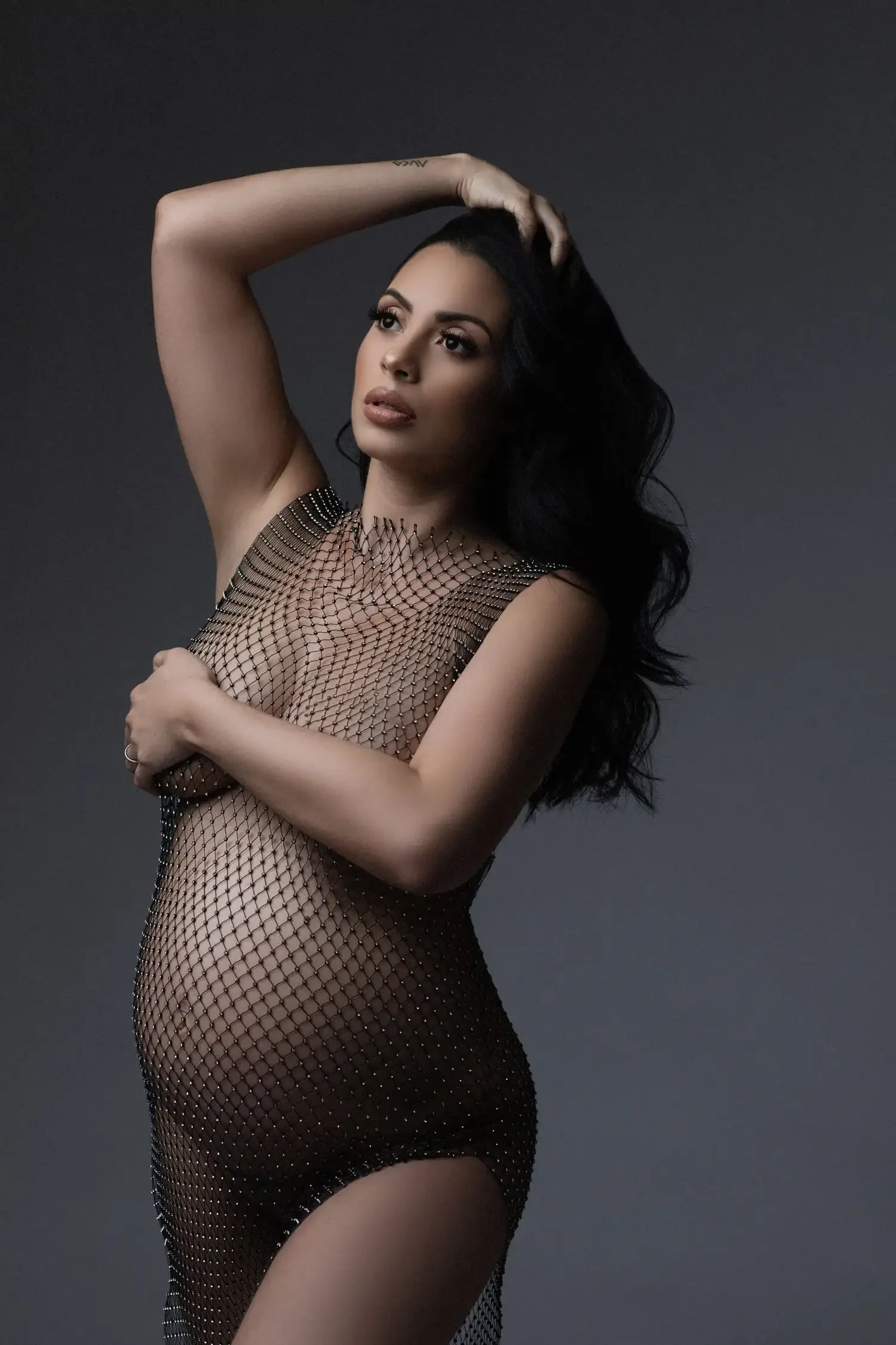 Maternity Photography Dresses Sexy Elegant Bodysuit Pregnancy Dress White Puffy Long Sleeve for Photo Shoot Prop Accessories