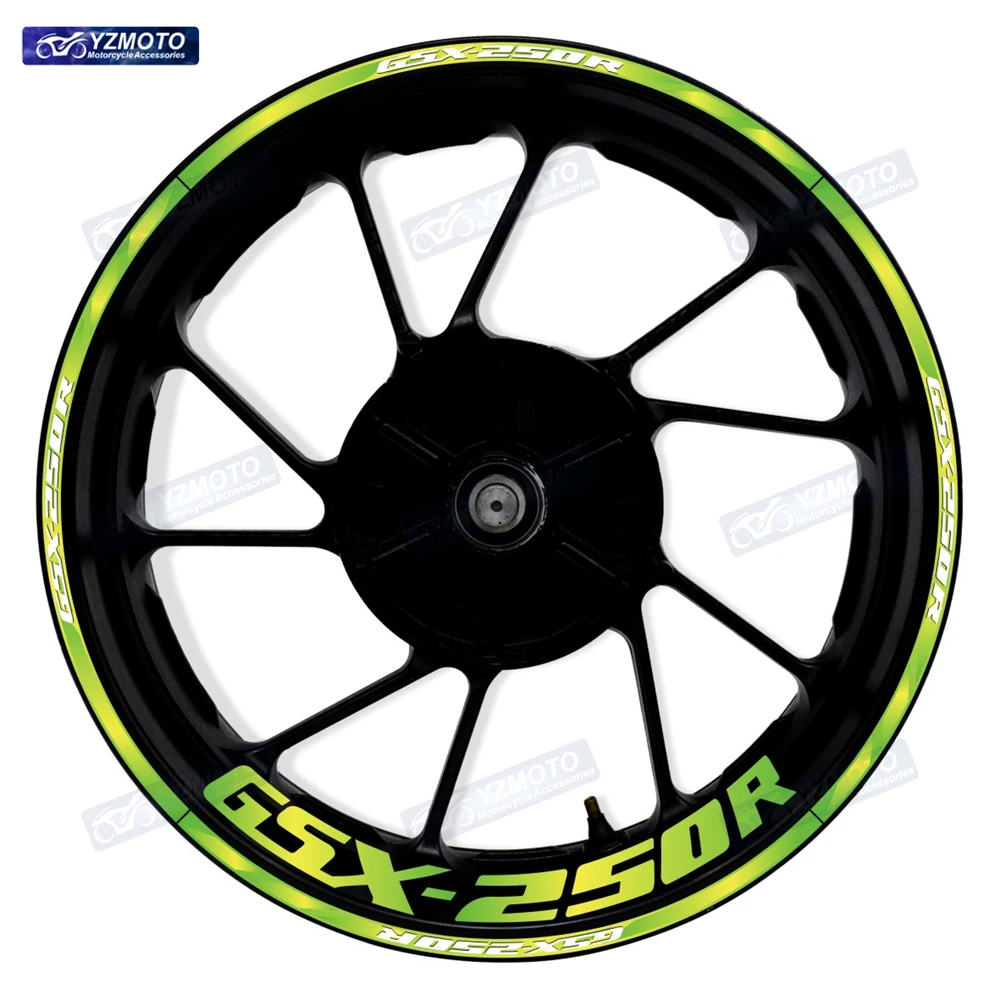 

Наклейки на колесные диски для мотоцикла GSX250R GSX 250R, передние и задние, 17 дюймов, светоотражающие, декоративные