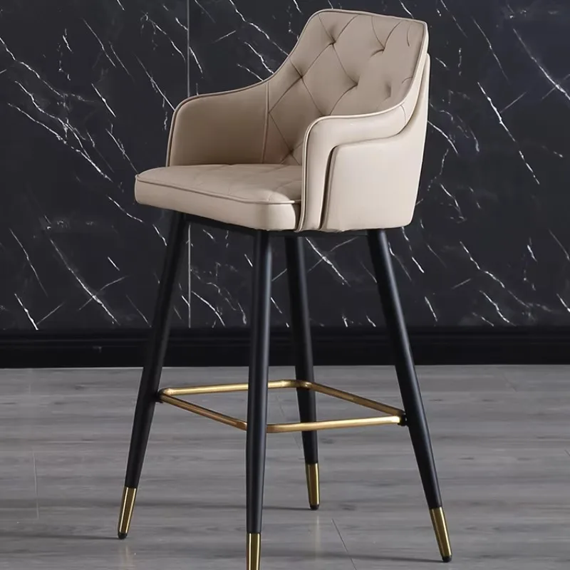 Chaise de Bar de luxe légère, style nordique moderne, à dossier haut, design confortable, meubles de Salon Barkrukken