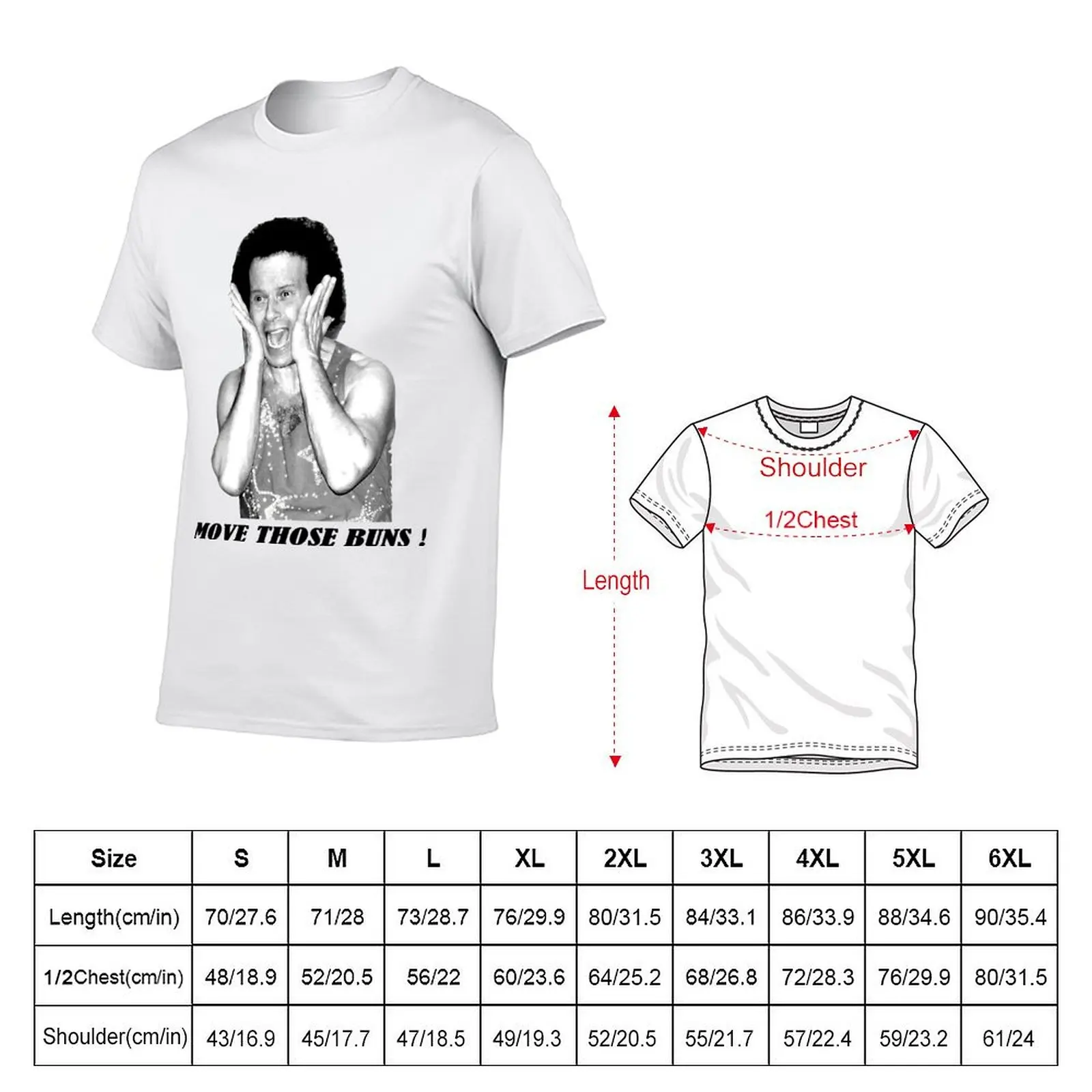Mens My Favorite Richard Simmons Move Those Buns Fanart Gifts Music Fans T-Shirt Summer Casual Loose T-Shirt