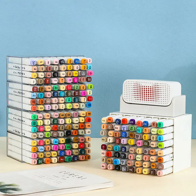 Markers Display Stand Side Drawer Vertical Plastic Smooth Storage Rack Single Grid Multi Layer Sturdy Pen Box Earring Transparen