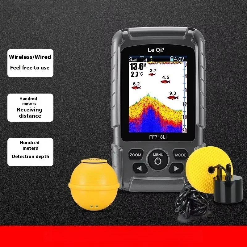 Lure Ultrasonic Wireless Sonar Detection Platform Underwater r Universal 200m for Sea Ice Fishing Plastic Material LED